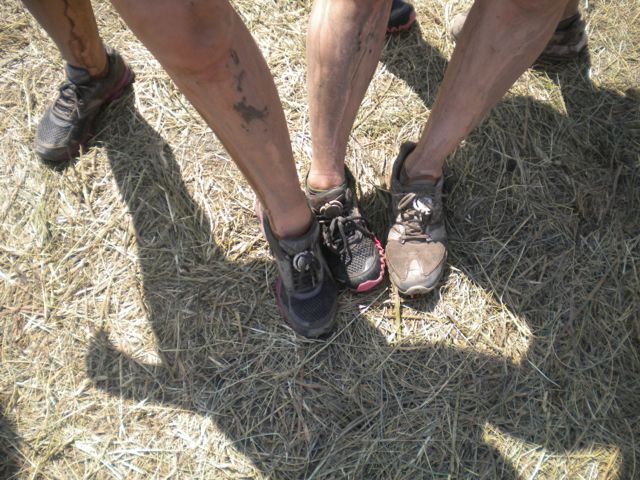 This is how muddy we were after the run...I washed mud out of places I didn't even know I had! lol