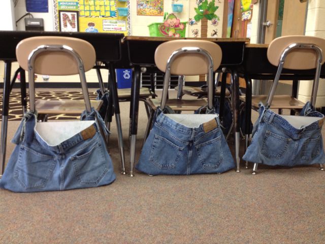 These chair pockets are a great place to store white boards and books!