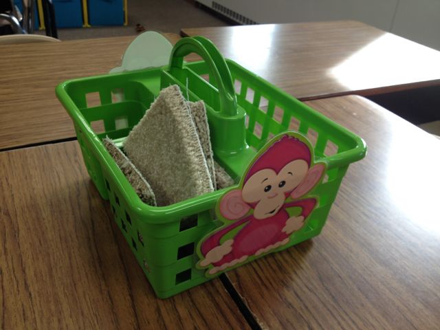 The erasers could fit in a jean pocket or in a basket with the markers and other classroom essentials!