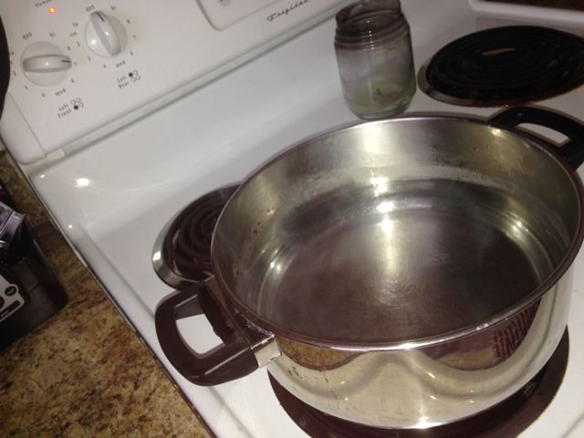 Start a pot of boiling water.