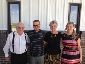 Here is a shot of my brother and I with my Grandpa and Grandma Underhill.  Grandma was sweet enough to give me a box of poppy seeds when I was back home when I told her how amazing that meal was!  Now this meal reminds me of my grannies!! 