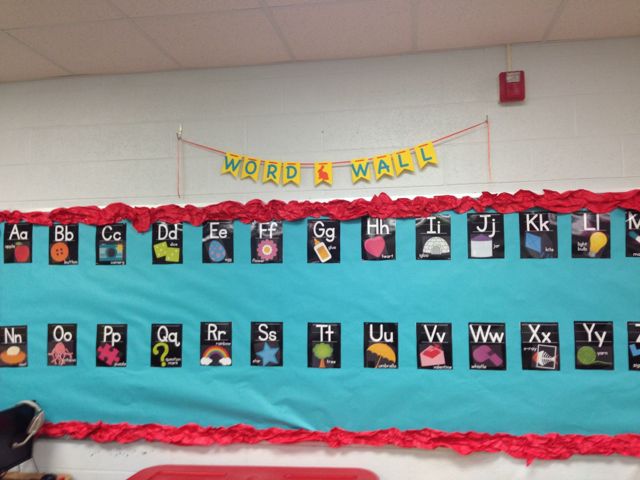 We spiced up her Word Wall with a banner as well. I like that the banners could be hung above for more bulletin space!