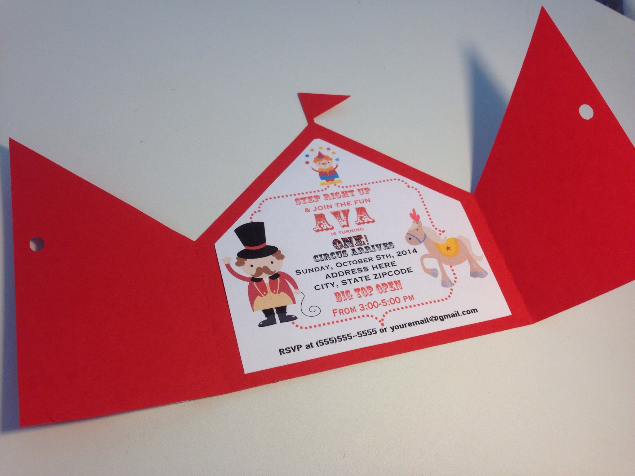 This is what the invitation looks like on the inside.