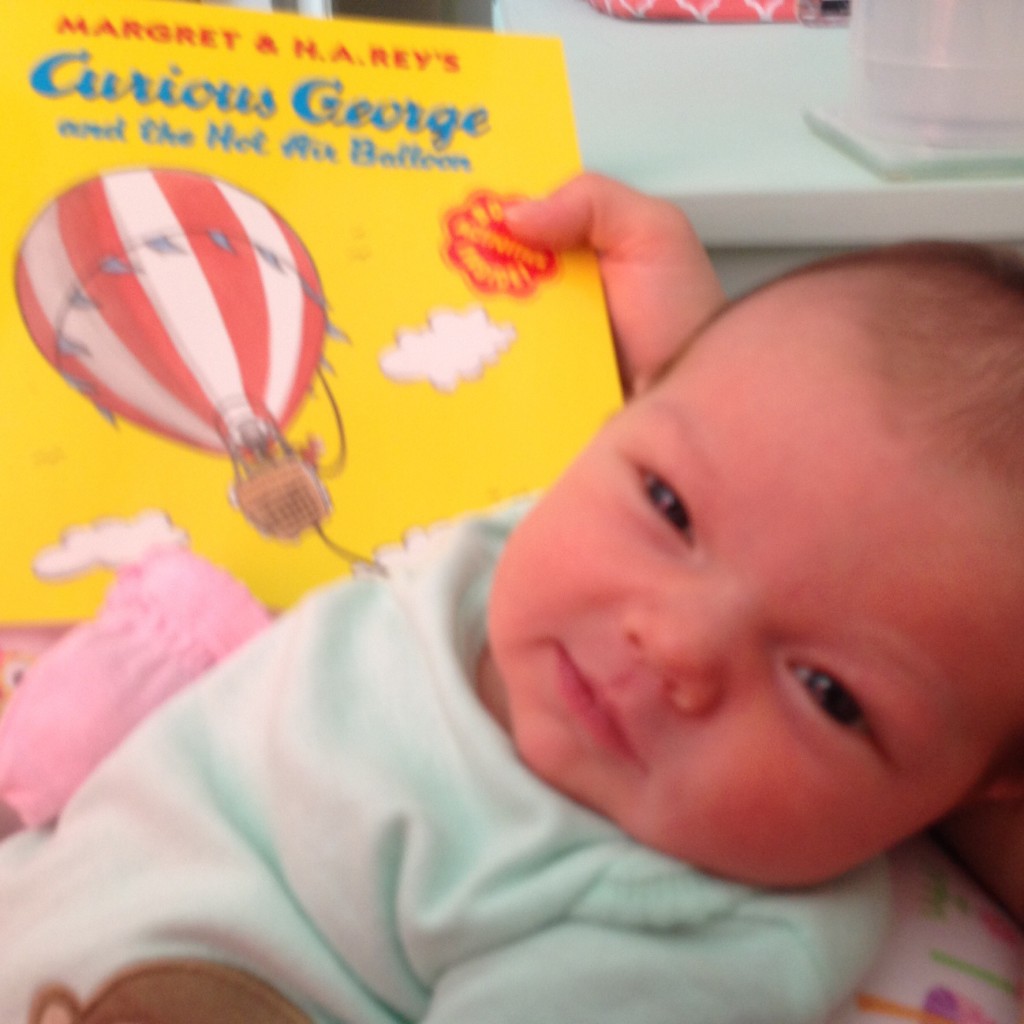 Avery seemed to enjoy the first book I read her!  I think we have a future bookworm on our hands!