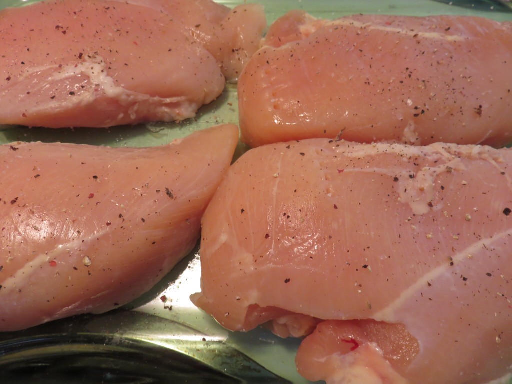 Preheat the oven to 425 degrees. Place chicken in a baking dish and bake for 25-30 minutes.